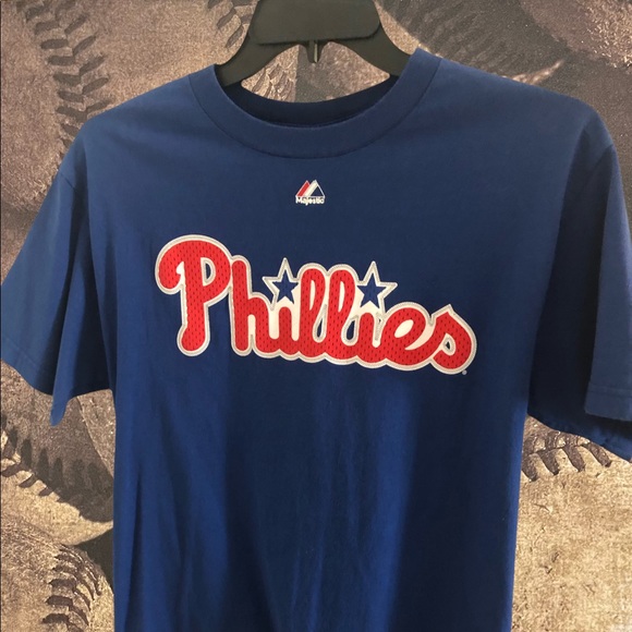 Majestic Other - Boys M Phillies Young 10 blue shirt